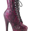 Pleaser USA Adore-1020SPWR 7inch Pleaser Boots - Hot Pink Snake
