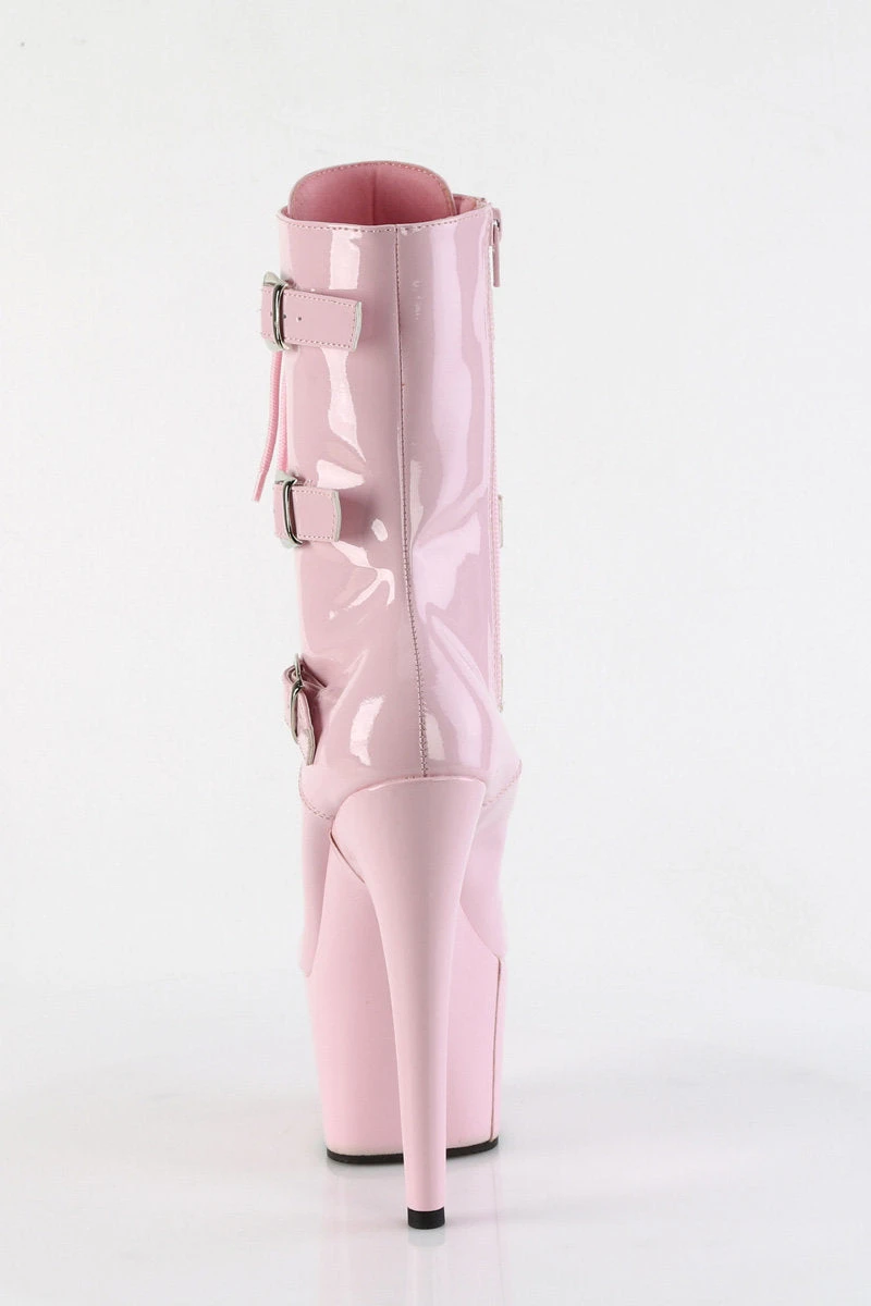 Pleaser USA Adore-1043 7inch Pleaser Boots - Patent Baby Pink - Image 4