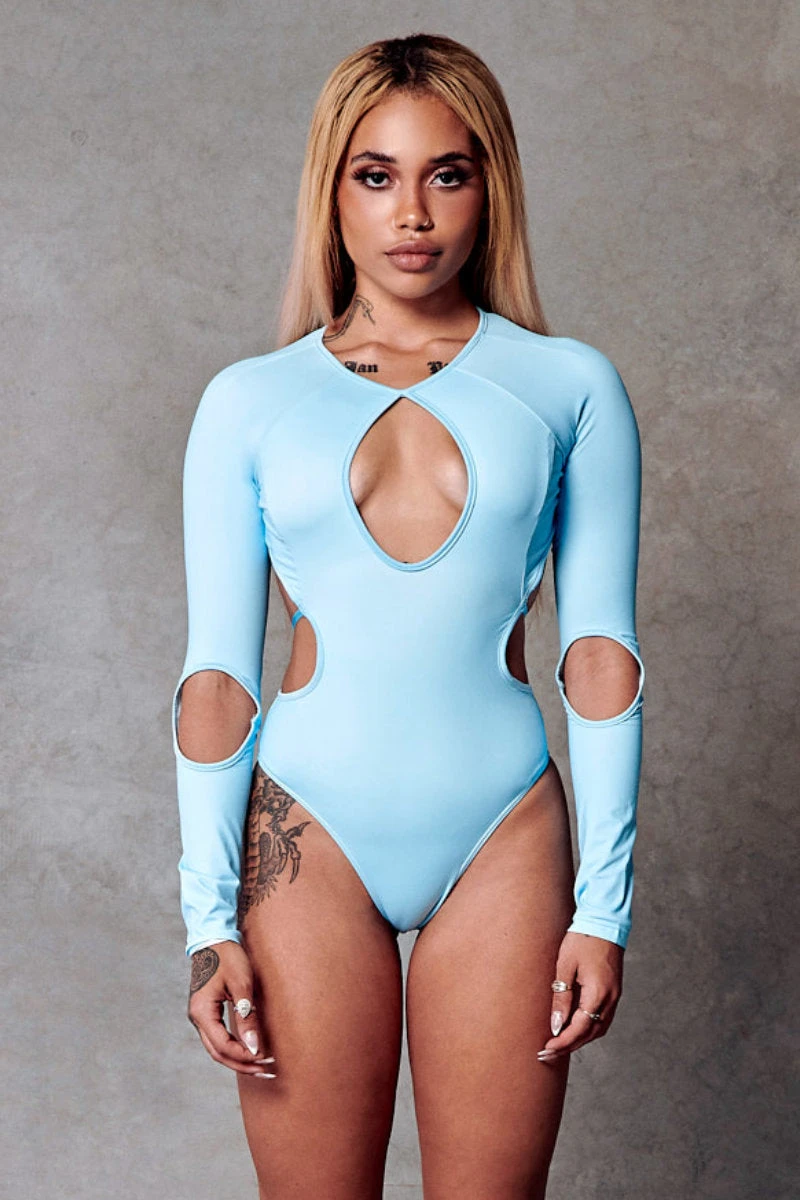 CXIX 119 Plunge Bodysuit - Blue - Image 4