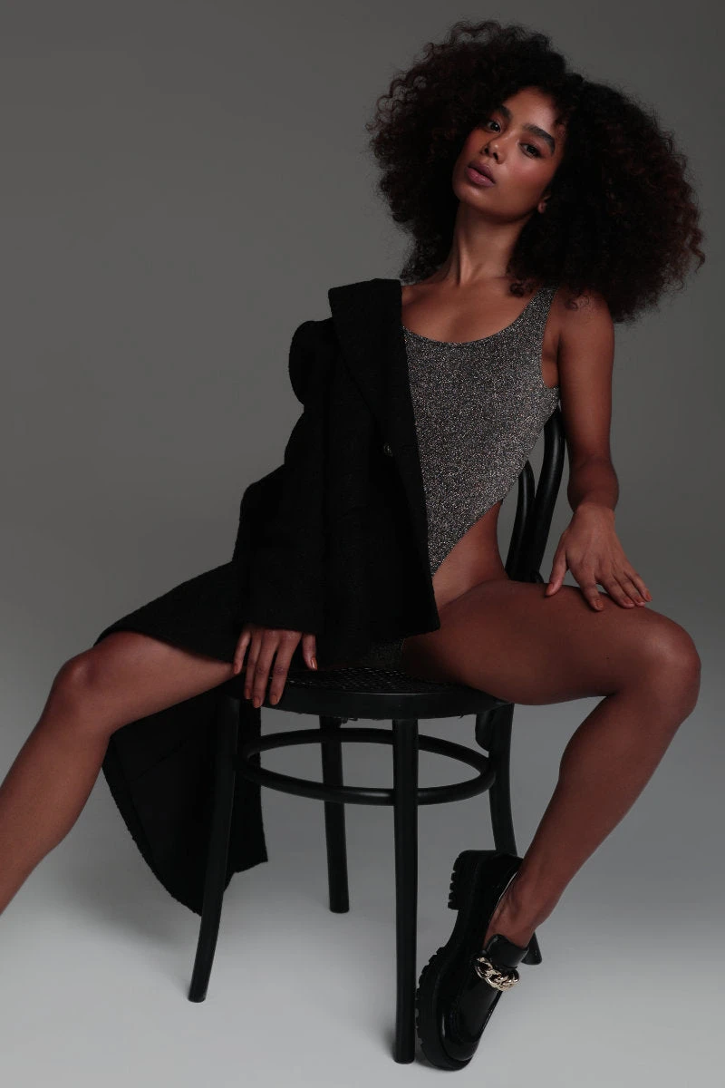 Rolling Glam Bodysuit - Black Lurex - Image 3