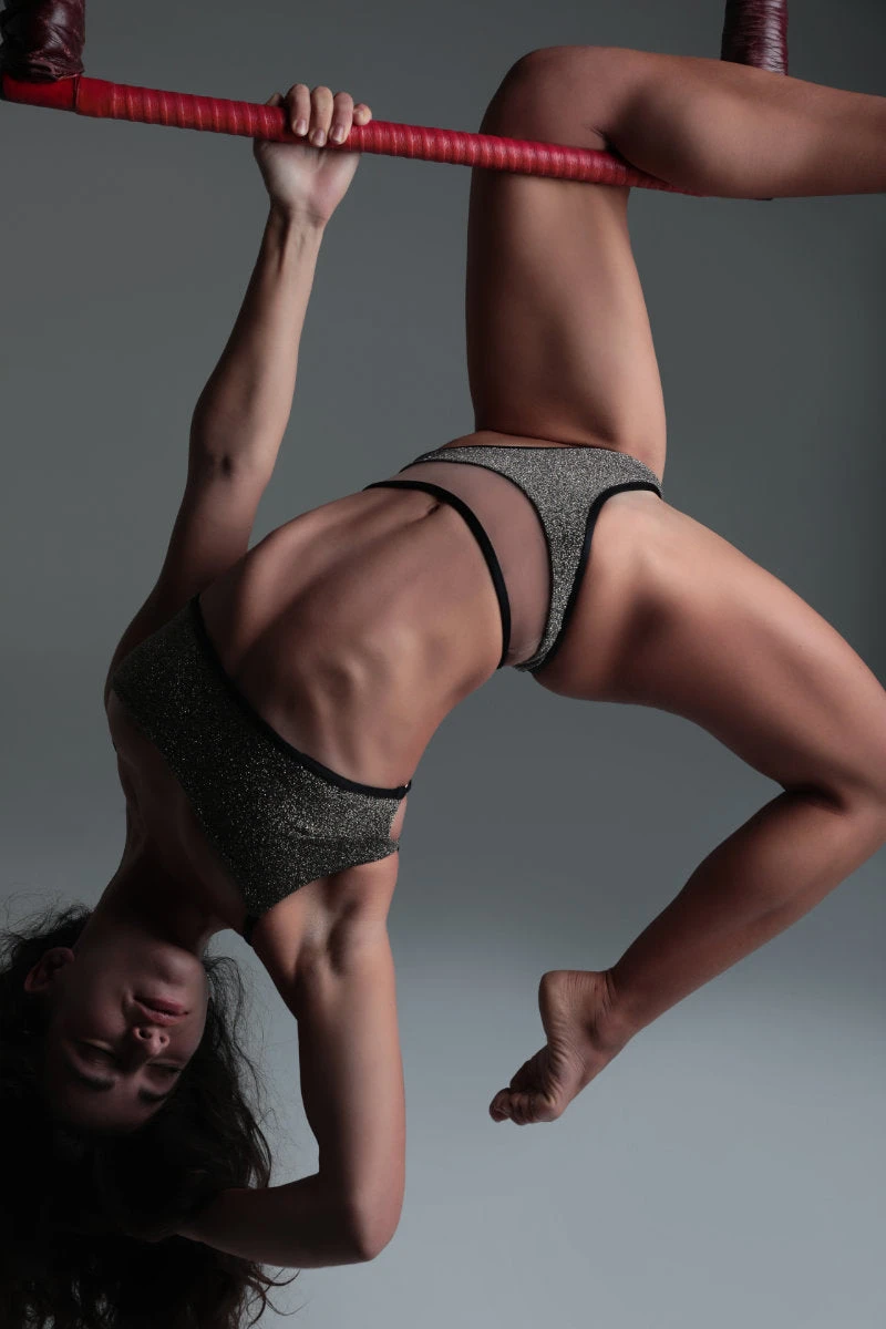 Rolling Vento Glam Reversible Bottoms - Black Lurex / Beige