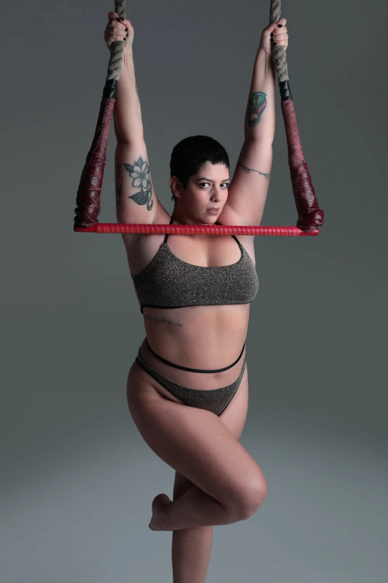 Rolling Vento Glam Reversible Bottoms - Black Lurex / Beige - Image 5