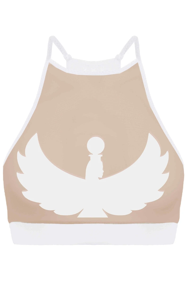 CXIX I S I S Halter Top - White With Sand Mesh - Image 7