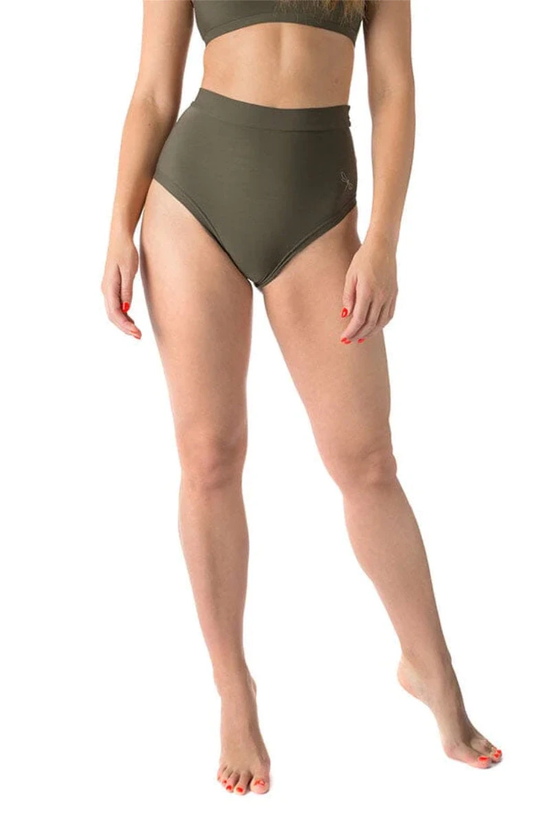 Dragonfly Lola High-Waisted Shorts - Khaki - Image 3