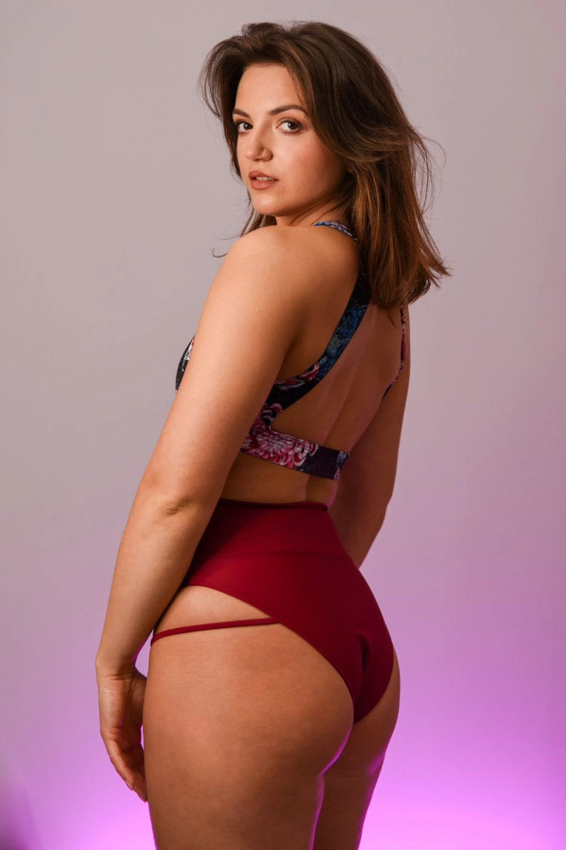 Pole Addict Not So Grr Shorts - Wine - Image 2