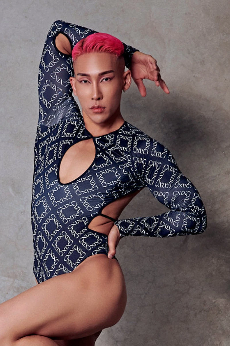 CXIX 119 Plunge Bodysuit - Black Print - Image 5