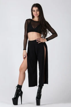 REV ACTIV Sensual Flow Pants (with Leg Slit) - Black